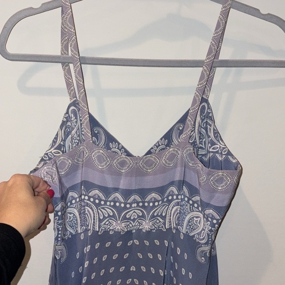 Intermix 100% Silk Isla Scarf Midi Dress Size 2 Blue/Lilac - Picture 12 of 16